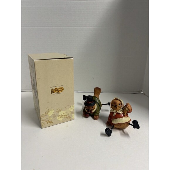 Rare Cracker Barrel Exclusive Harvest Bird Couple Fall Table Decor Resin w/Box - Picture 2 of 9
